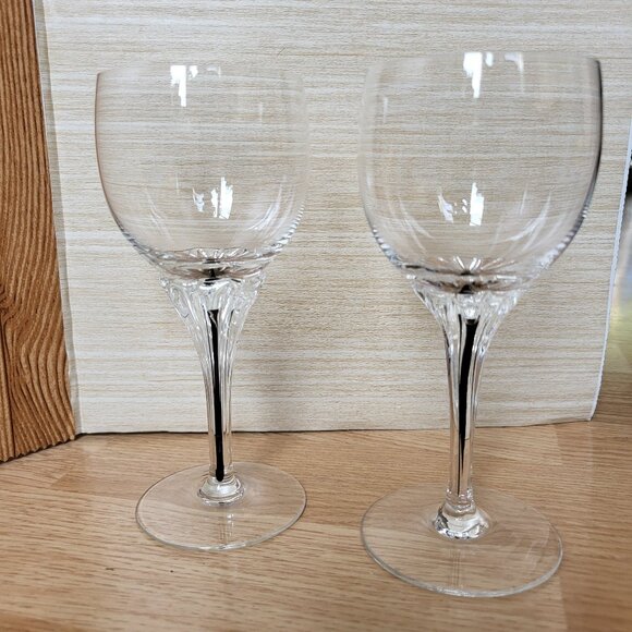 2 Vintage Belfor Crystal Wine Glasses "Exquisite" Series" - Picture 1 of 10